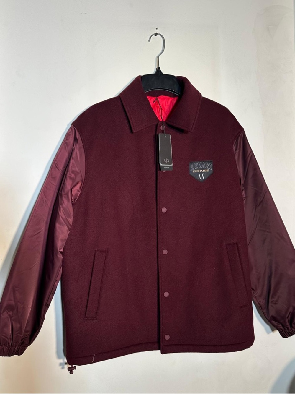 Armani Exchange Men’s Maroon Coach Jacket
